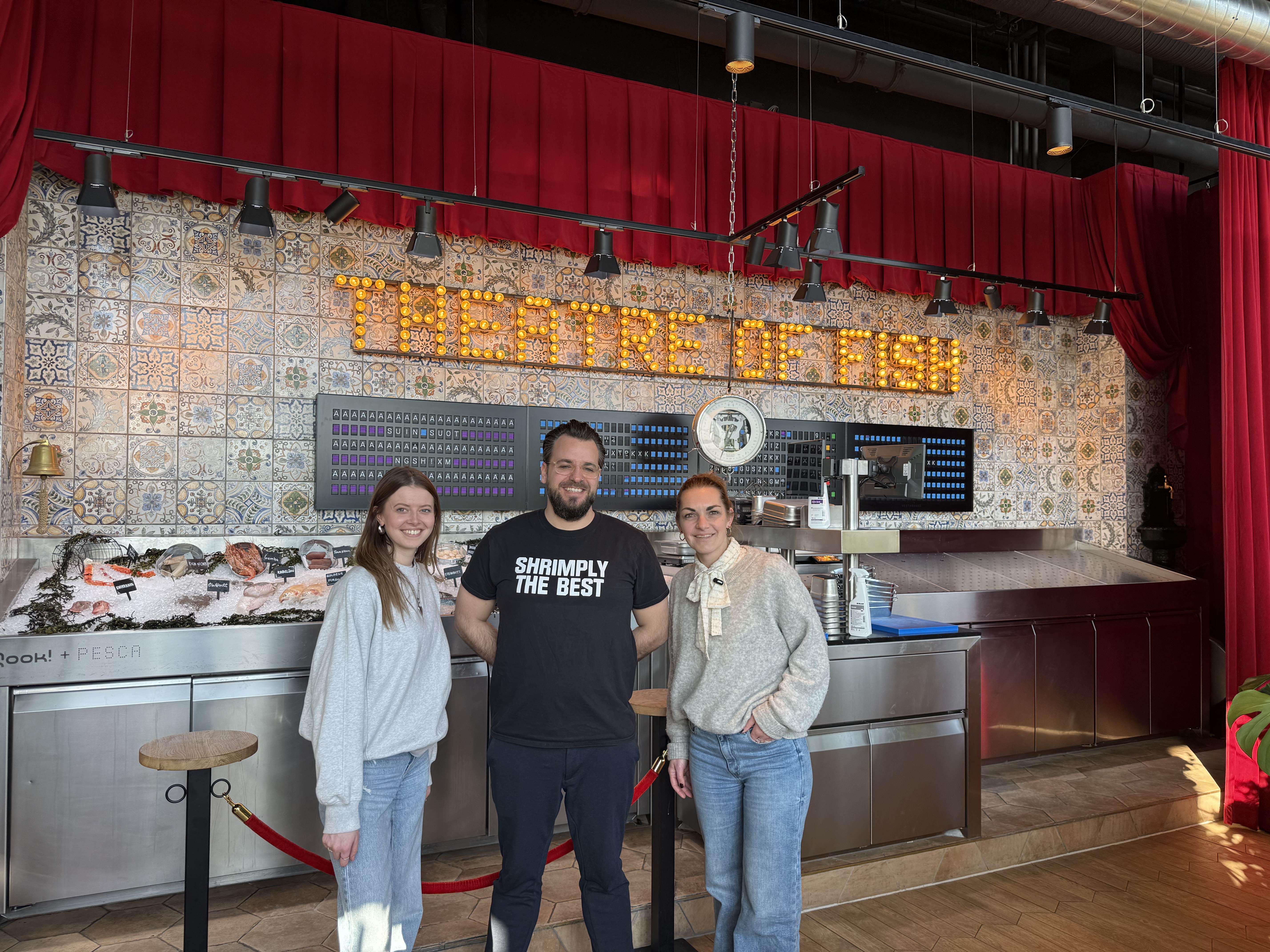 Fleur (Food Inspiration), Toby (Pesca) en Maaike (Food Inspiration) bij Pesca